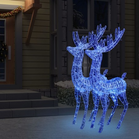 Renne di Natale XXL in Acrilico 250 LED 2 pz 180 cm Blu