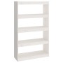 Libreria/Divisorio Bianco 80x30x135,5 cm in Massello di Pino