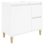 Set di Mobili da Bagno 3 pz Bianco in Legno Multistrato