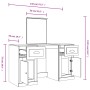 Toeletta con Specchio Grigio Sonoma 130x50x132,5 cm