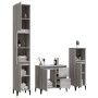 Set Mobili da Bagno 3 pz Grigio Sonoma in Legno Multistrato