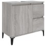 Set Mobili da Bagno 3 pz Grigio Sonoma in Legno Multistrato
