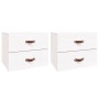 Comodini a Muro 2 pz Bianchi 50x36x40 cm