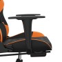 Sedia Gaming Massaggio Poggiapiedi Nero e Arancione Similpelle