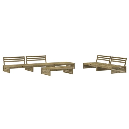 Set Divani da Giardino 6pz con Cuscini Legno Impregnato di Pino