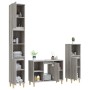 Set Mobili da Bagno 3 pz Grigio Sonoma in Legno Multistrato