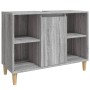 Set Mobili da Bagno 3 pz Grigio Sonoma in Legno Multistrato