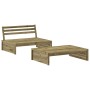 Set Divani da Giardino 2pz con Cuscini Legno Impregnato di Pino