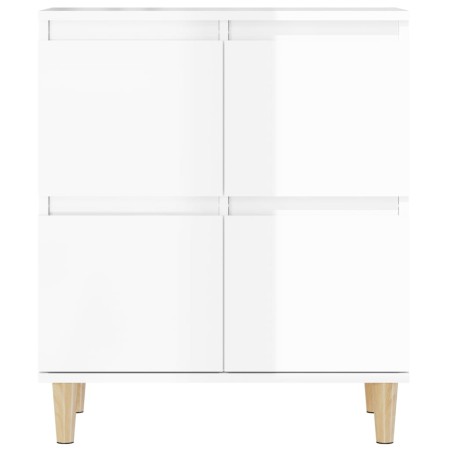 Credenze 3pz Bianco Lucido 60x35x70 cm in Legno Multistrato