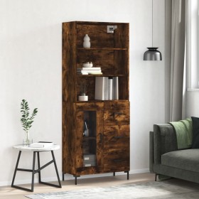 Credenza Rovere Fumo 69,5x34x180 cm in Legno Multistrato