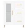 Credenza Bianca 69,5x34x180 cm in Legno Multistrato