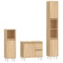 Set Mobili da Bagno 3 pz Rovere Sonoma in Legno Multistrato