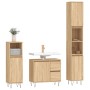 Set Mobili da Bagno 3 pz Rovere Sonoma in Legno Multistrato