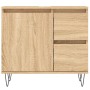 Set Mobili da Bagno 3 pz Rovere Sonoma in Legno Multistrato