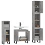 Set Mobili da Bagno 3 pz Grigio Cemento in Legno Multistrato