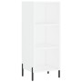 Credenza 34,5x32,5x180 cm in Legno Multistrato Bianco Lucido