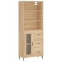 Credenza Rovere Sonoma 69,5x34x180 cm in Legno Multistrato