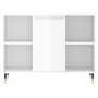 Set Mobili da Bagno 3 pz Bianco Lucido in Legno Multistrato