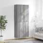 Credenza Grigio Sonoma 69,5x34x180 cm in Legno Multistrato