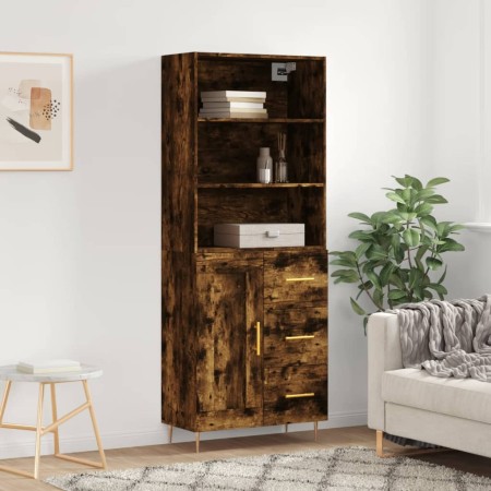 Credenza Rovere Fumo 69,5x34x180 cm in Legno Multistrato