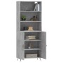 Credenza Grigio Cemento 69,5x34x180 cm in Legno Multistrato