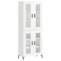 Credenza Bianco Lucido 69,5x34x180 cm in Legno Multistrato