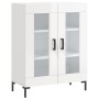 Credenza Bianco Lucido 69,5x34x180 cm in Legno Multistrato