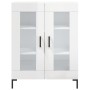 Credenza Bianco Lucido 69,5x34x180 cm in Legno Multistrato