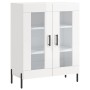 Credenza Bianco Lucido 69,5x34x180 cm in Legno Multistrato