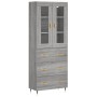 Credenza Grigio Sonoma 69,5x34x180 cm in Legno Multistrato