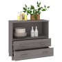 Credenza HAMAR Grigio Chiaro 85x35x80 cm Legno Massello di Pino