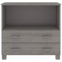 Credenza HAMAR Grigio Chiaro 85x35x80 cm Legno Massello di Pino