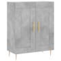 Credenza Grigio Cemento 69,5x34x180 cm in Legno Multistrato