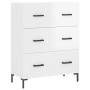 Credenza Bianco Lucido 69,5x34x180 cm in Legno Multistrato