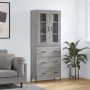 Credenza Grigio Sonoma 69,5x34x180 cm in Legno Multistrato