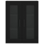 Credenza Nera 69,5x34x180 cm in Legno Multistrato