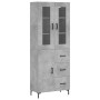 Credenza Grigio Cemento 69,5x34x180 cm in Legno Multistrato