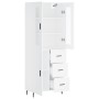 Credenza Bianca 69,5x34x180 cm in Legno Multistrato