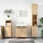 Set di Mobili da Bagno 3 pz Rovere Sonoma in Legno Multistrato