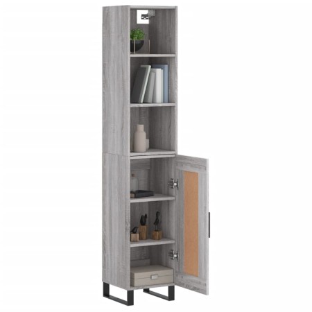 Credenza Grigio Sonoma 34,5x34x180 cm in Legno Multistrato