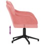 Sedia Girevole da Ufficio Rosa in Velluto