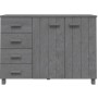 Credenza HAMAR Grigio Scuro 113x40x80 cm Legno Massello di Pino