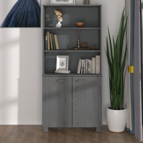 Credenza HAMAR in Legno Massello di Pino Grigio Scuro