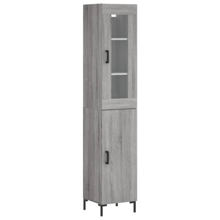 Credenza Grigio Sonoma 34,5x34x180 cm in Legno Multistrato