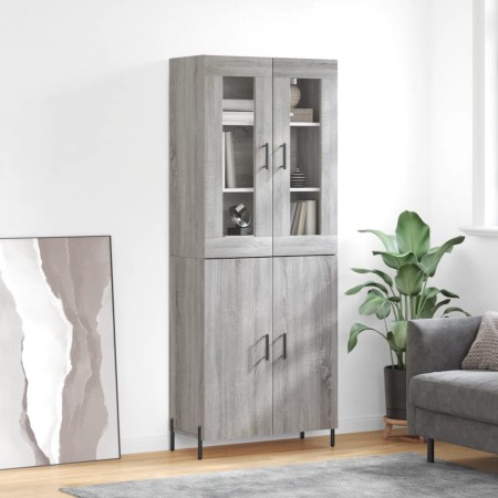 Credenza Grigio Sonoma 69,5x34x180 cm in Legno Multistrato