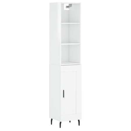 Credenza 34,5x34x180 cm in Legno Multistrato Bianco Lucido