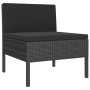 Set Divani da Giardino 5 pz con Cuscini in Polyrattan Nero