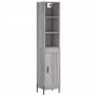 Credenza Grigio Sonoma 34,5x34x180 cm in Legno Multistrato