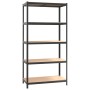 Scaffali Resistenti 5 Ripiani 2pz Grigio Acciaio e Multistrato