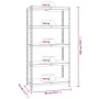 Scaffali Resistenti 5 Ripiani 2pz Grigio Acciaio e Multistrato